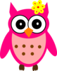 Baby Girl Owl With Bow Clip Art