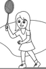 Girl Tennis Clipart Image