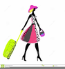 Girl With Luggage Clipart Image