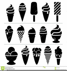 Ice Cream Cone Clipart Black And White Image