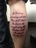 Quote Calf Tattoos Image