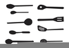 Fork Black And White Clipart Image