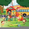 Children Playing On Playground Clipart Image