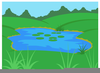 Duck In Pond Clipart Image