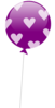 Purple Balloon With Hearts Clip Art