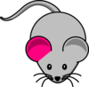 Single Pink Ear Gray Mouse Clip Art