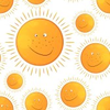 Funny Smiling Sun In The Seamless Pattern Image