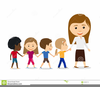 Children Walking In Line Clipart Image