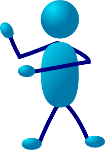 Stick Man Karate Defending Himself Clip Art