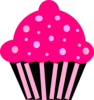 Cupcake Pink Black Clip Art