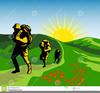 Mountain Hiking Clipart Image