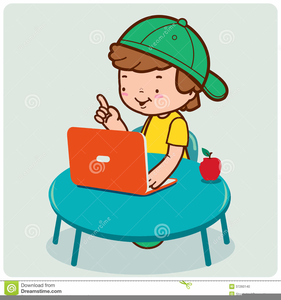 Student Using Computer Clipart Image