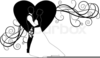 Bride Groom Silhouette Wedding Clipart Image
