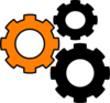 Gears-orange Clip Art