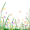 Gras Und Bunte Blumen Gemalt Image