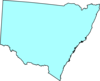 Nsw Map - Black Outline, Light Blue Fill Clip Art