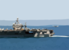 An F-14b Tomcat Assigned To The Red Rippers Of Fighter Squadron One One (vf-11) Prepares To Make An Arrested Landing On The Flight Deck Aboard Uss George Washington (cvn 73). Clip Art
