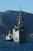 Uss Doyle (ffg 39) Is Assisted By Greek Tugs As She Arrives For A Brief Port Visit At Souda Bay. Image