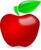 Red Glossy Apple Clip Art