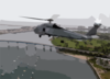 An Sh-60 Seahawk Flys Near Naval Amphibious Base Coronado Armed With An Agm-119 Clip Art