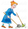 Woman Sweeping Clipart Image