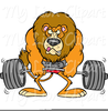 Free Weightlifting Lion Clipart Image