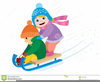 Free Clipart Children Sledding Image