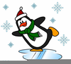 Penguin On Skates Clipart Image