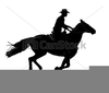 Cowboy Riding Horse Clipart Image