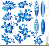 Blue Hibiscus Flower Clipart Image