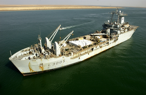 The Royal Fleet Auxiliary, Landing Ship Logistic Rfa Sir Galahad (l 3005) Arrives In The Iraqi Port City Of Umm Qsar Image