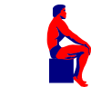 Sitting Body Builder Clip Art