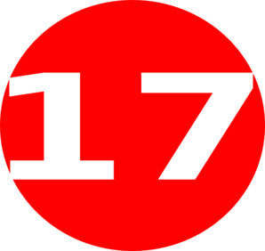 Glossy Red Circle Icon With 17 Clip Art