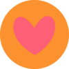 Heart In Circle Orange Clip Art