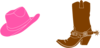 Cowgirl Hat And Boot Clip Art