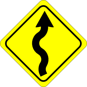 Curvy Road Ahead Sign Clip Art
