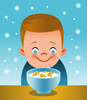 Eating Cereal Clipart Image