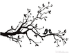 Cherry Blossom Branch Bird Vinyl Wall Decal Wd F Image