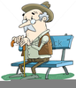 Old Men Sitting On Park Bench Clipart Image
