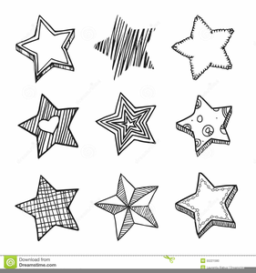 Black And White Stars Clipart Image