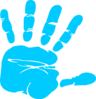 Blue Hand Print Clip Art