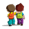 School Backpacks Clipart Image