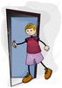 Clipart Man Entering Door Image