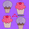Bg Purple Ice Cream And Cupcakes Image