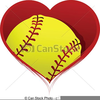 Softball Heart Clipart Image