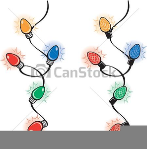 Christmas Lights Line Clipart Image