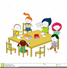 Children Sitting At Table Clipart Image