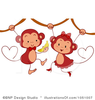 Royalty Free Monkeys Clipart Illustration Image
