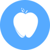 Blue Circle Apple Clip Art