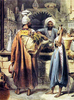 An Olive Oil Merchant And His Customers In The Cairo Bazaar Image